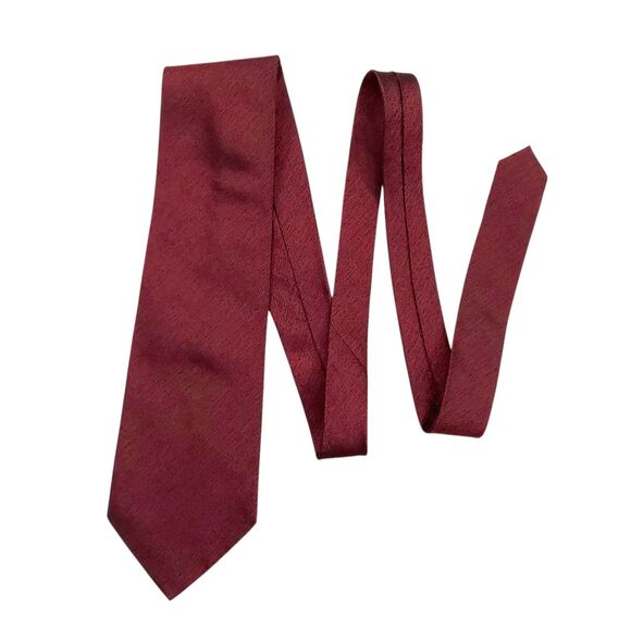 Balenciaga Paris Tie Mens Burgundy 100% Silk Narrow Luxury Designer Office Work - Picture 2 of 11